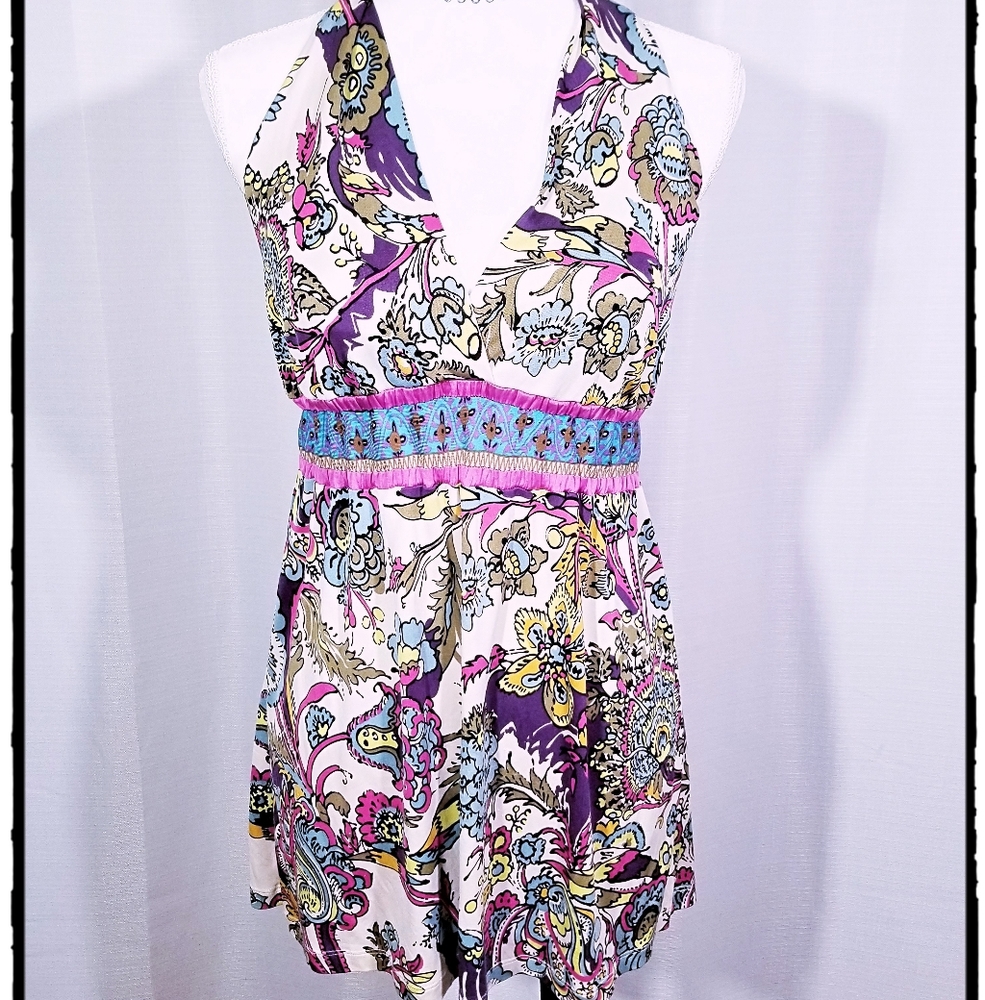 Hale Bob pattern sleeveless summer top. Size S - Picture 1 of 11